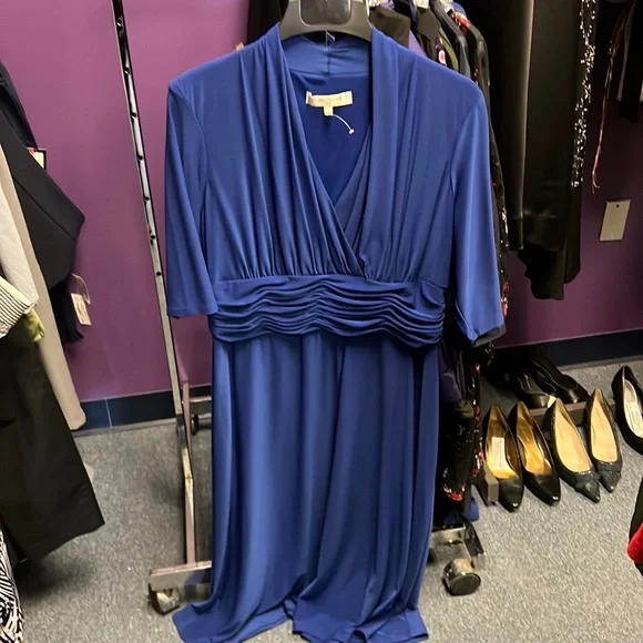 express navy blue dress pants Evan Picone Multi Seam Fit & Flare Dress